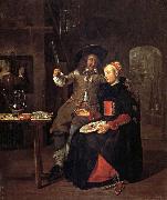 Gabriel Metsu Self-Portrait with his Wife Isabella de Wolff in an Inn Sweden oil painting artist
